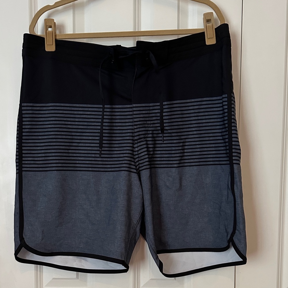Old Navy Black and Gray Swim Shorts